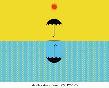 umbrella protect rain sun vector