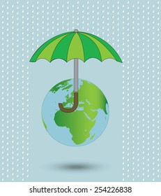 Umbrella protecting world Plane 