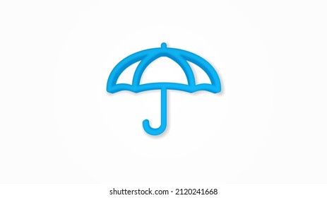umbrella, protection 3d line flat color icon. Realistic vector illustration. Pictogram isolated. Top view. Colorful transparent shadow design.
