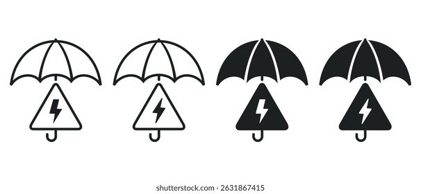 Umbrella protection with electric icon. Illustration vector