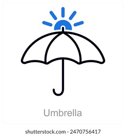 Umbrella and protection icon concept