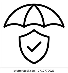 Umbrella Protection Icon Element For Design