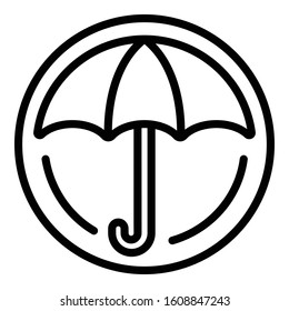 Umbrella protection icon. Outline umbrella protection vector icon for web design isolated on white background