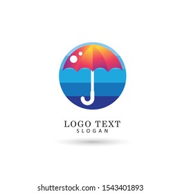 Umbrella & Protection Logo. Icon & Symbol Vector Template.