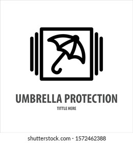 umbrella protection logo vector ilustration