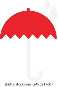 Icono de lluvia de protección de paraguas Ilustración plana de Vector