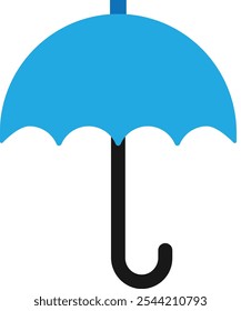 Icono de lluvia de protección de paraguas Ilustración plana de Vector