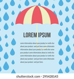 Umbrella protection from rain - vector template