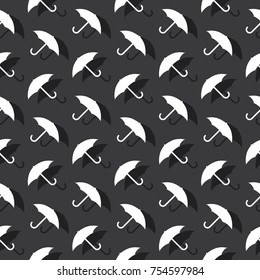 Umbrella Protection Seamless Pattern For Decorative Or Fabric Dark Background