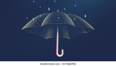 Protector de paraguas. Diseño de armazón de alambre bajo. Ilustración del vector