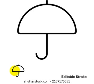 Umbrella Protection Vector Line Icon
