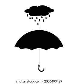 umbrella protects from rain. icon vector illustration