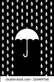 Umbrella in rain  