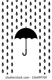 Umbrella in rain  
