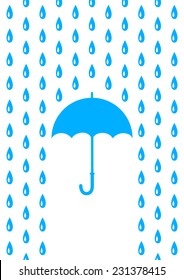 Umbrella in rain  