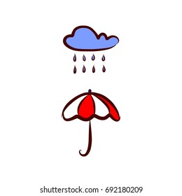 Umbrella and rain