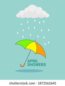 Umbrella in the rain. April showers.