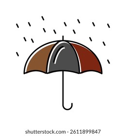 umbrella rain autumn color icon vector. umbrella rain autumn sign. isolated symbol illustration