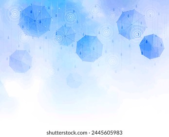 Umbrella and rain background illustration