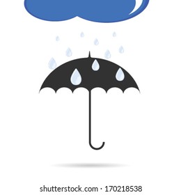 umbrella with rain color vector illustration