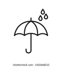 Umbrella with rain drop icon in trendy outline style design. Vector graphic illustration. Suitable for website design, logo, app, and ui. Editable vector stroke. EPS 10.