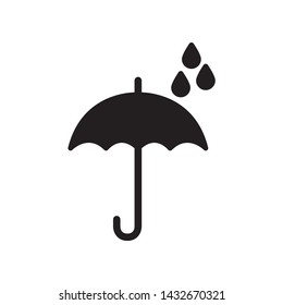 Umbrella with rain drop icon in trendy flat style design. Vector graphic illustration. Suitable for website design, logo, app, and ui. EPS 10.
