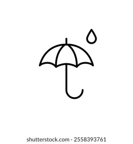 Umbrella and rain drop. Pixel perfect vector icon