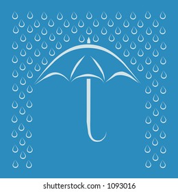 umbrella with rain drops