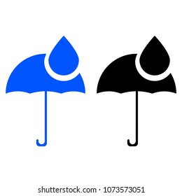 Umbrella and rain drops icon