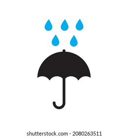 Umbrella and rain drops icon
