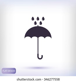 Umbrella and rain drops icon