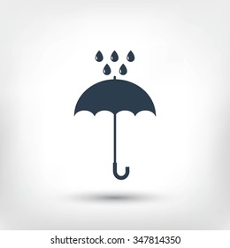 Umbrella and rain drops icon