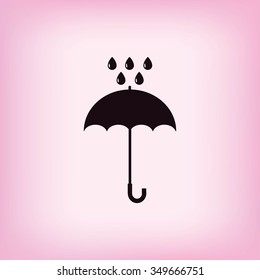 Umbrella and rain drops icon