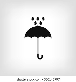 Umbrella and rain drops icon