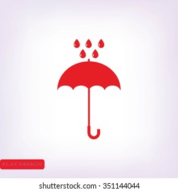 Umbrella and rain drops icon