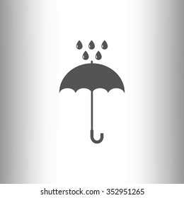 Umbrella and rain drops icon