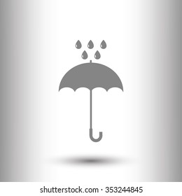 Umbrella and rain drops icon
