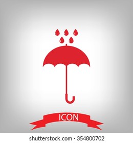 Umbrella and rain drops icon