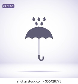 Umbrella and rain drops icon
