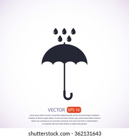 Umbrella and rain drops icon
