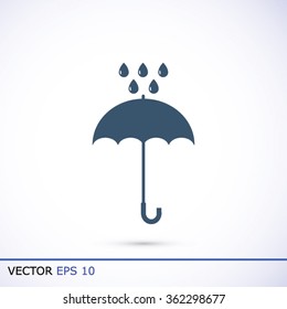 Umbrella and rain drops icon
