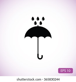 Umbrella and rain drops icon