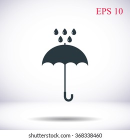 Umbrella and rain drops icon