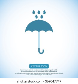 Umbrella and rain drops icon