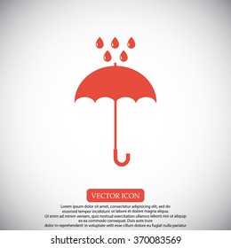 Umbrella and rain drops icon
