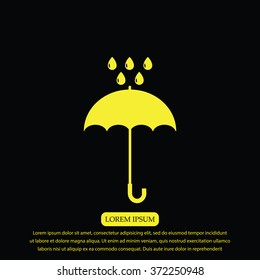 Umbrella and rain drops icon