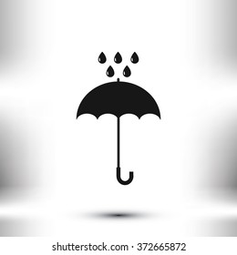 Umbrella and rain drops icon