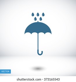 Umbrella and rain drops icon
