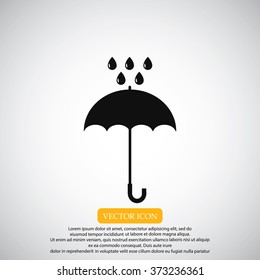 Umbrella and rain drops icon