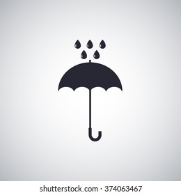 Umbrella and rain drops icon
